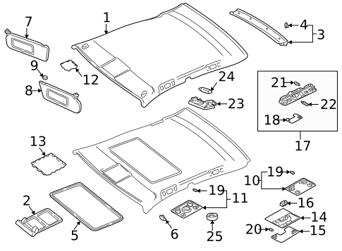 Interior Trim - Roof for 2002 Audi S6 #0