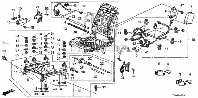 Front Seat Components (R.) (4Way Power Seat) for 2010 Honda Accord #0
