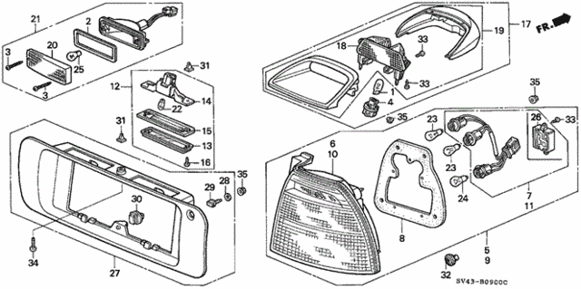 Taillight (1) for 1995 Honda Accord #0
