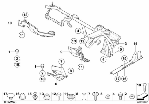 Mounting Parts, Engine Compartment for 2005 BMW X5 3.0i #0