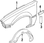 61111SB2662ZZ - Body: Fender for Honda: Civic Image