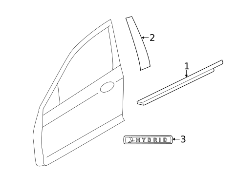 Exterior Trim - Front Door for 2011 Lincoln MKZ #0