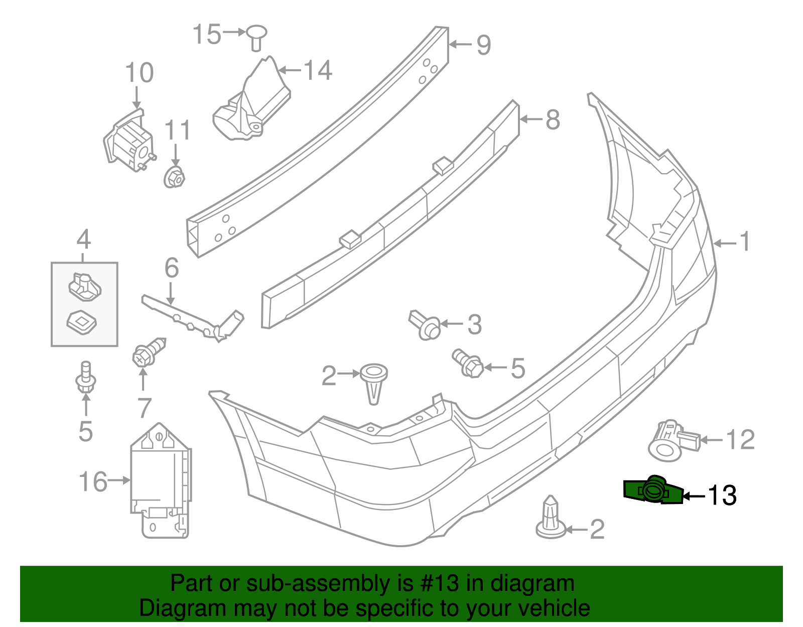 2015-2025 Nissan Park Sensor Cover 28533-5ZA0A | OEM Parts