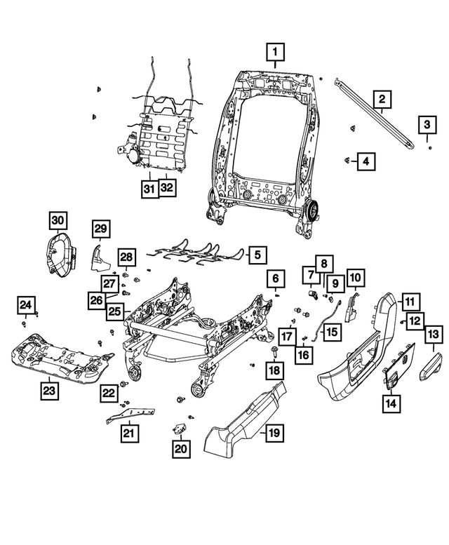 68050474AB - Interior Trim: Front Seat Back Frame for Mopar Image