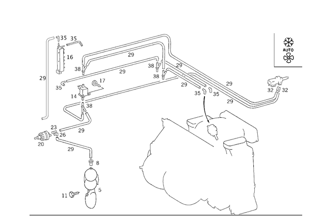 1248001378 - Vacuum System: Switchover Valve for Mercedes-Benz: 200, 200D, 260E, 280E, 300CE, 300D, 300E, 300TD, 300TE, 400E, 500E Image image