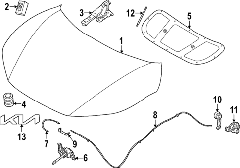 Hood & Components for 2025 Kia EV6 #0