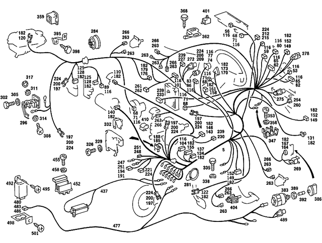 1265402806 - Electrical Equipment and Instruments: Wiring Harness for Mercedes-Benz: 560SEC, 560SEL Image image