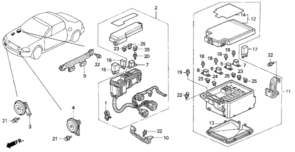 Control Unit (Engine Room) for 1995 Honda Civic del Sol #0