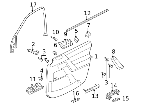 Interior Trim - Front Door for 2009 Land Rover LR2 #0