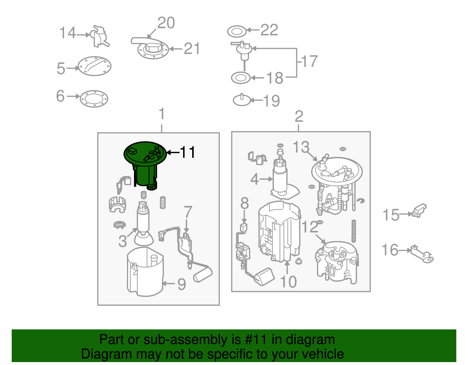 thumbnail image 2 of Subaru OEM In-Tank Fuel Filter & Gasket Kit – Turbo Models (42072FE020, 42060AA040) 2 of 5