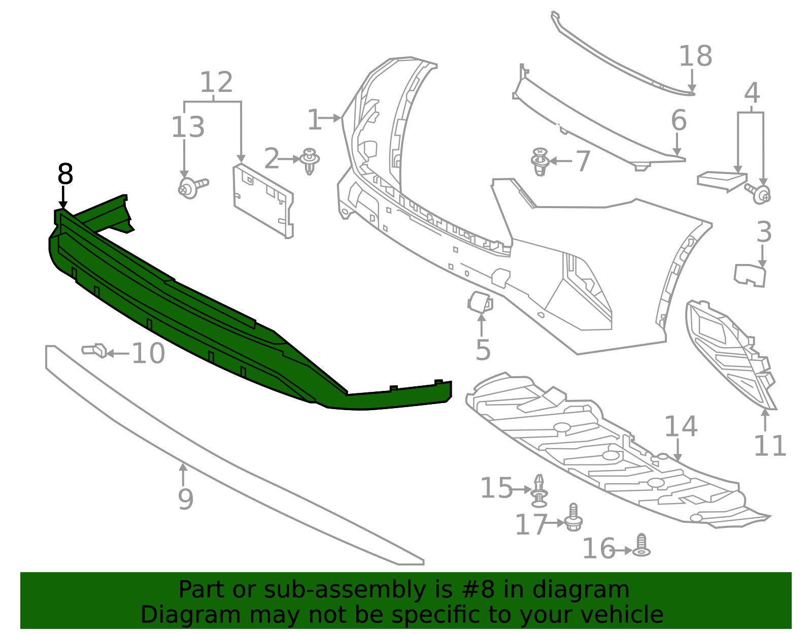 2023-2025 Toyota Highlander Bumper Cover 52129-0E191 | Toyota Parts Center