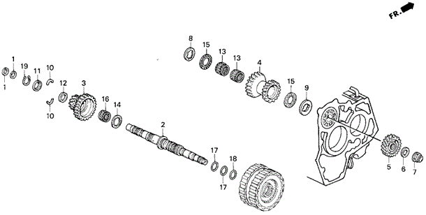 AT Secondary Shaft for 1992 Honda Prelude #0