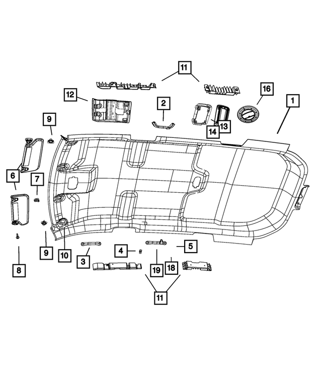 1RN90DW1AA - Interior Trim: Headliner for Mopar Image