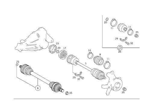 Axle Shaft for 1999 Mercedes-Benz CLK430 #0
