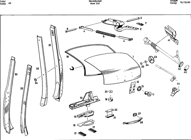 1207580003 - Rear Lid: Cotter for Mercedes-Benz: 190B, 190DB, 220S, 220SE Image