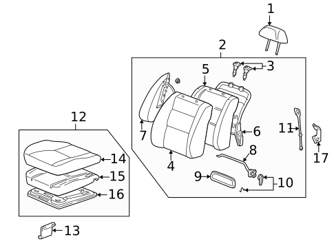 Front Seat Components for 2001 Toyota Camry #0
