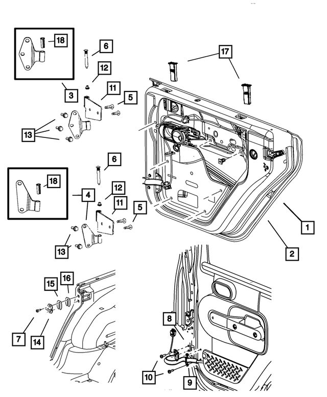 « 68028608AC – Doors, Door Mirrors and Related Parts : Moitié Arrière Volet, Côté Droit pour Mopar Image »