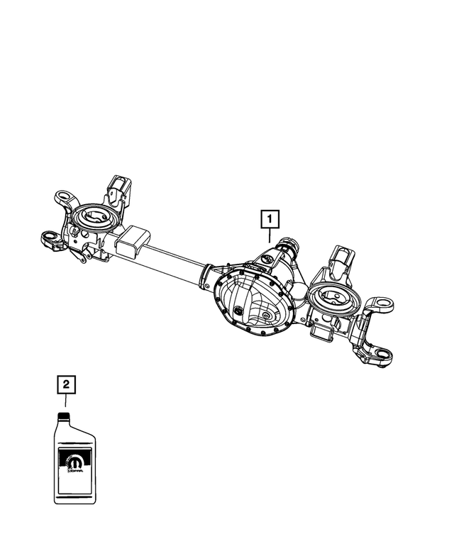 68065449AB - Front Axle; American Axle 235 MM Single Rear Wheel; Differential and Drive Line: Service Front Axle for Mopar Image