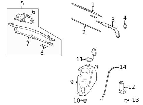 Wiper & Washer Components for 2007 Saturn Vue #0