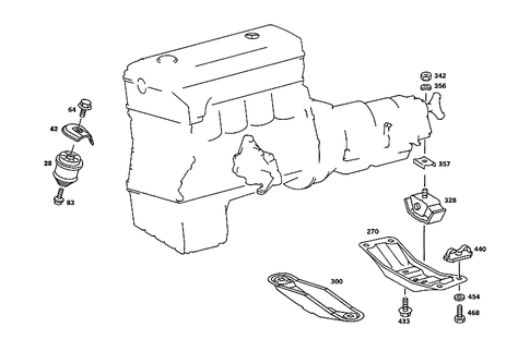 Engine Suspension for 1988 Mercedes-Benz 190D #1