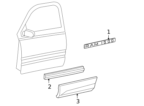 Exterior Trim - Door for 2005 Dodge Ram 1500 #0