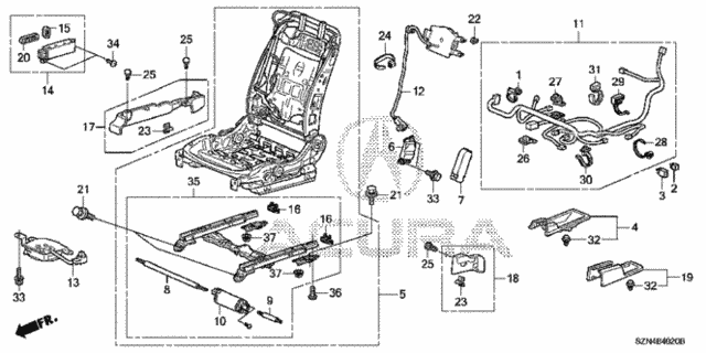 Front Seat Components (R.) for 2011 Acura ZDX #0