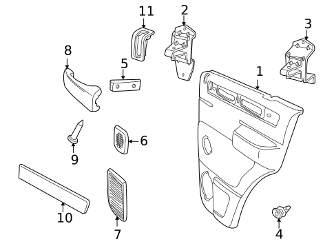 Interior Trim - Rear Door for 2002 Land Rover Range Rover #0