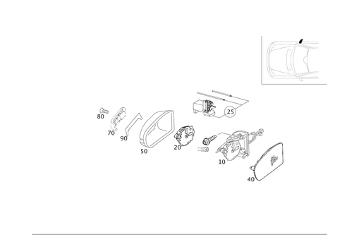 Outside Rear View Mirror, on the Right for 2006 Mercedes-Benz C230 #0