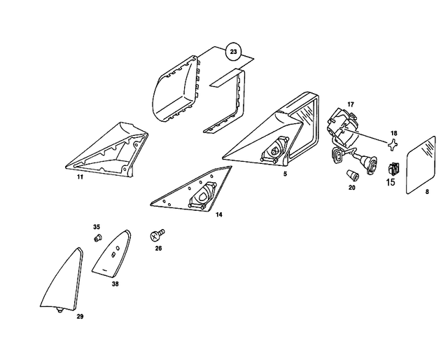2018102821 - Front Doors: Mirror Glass for Mercedes-Benz: 190D, 190E Image image
