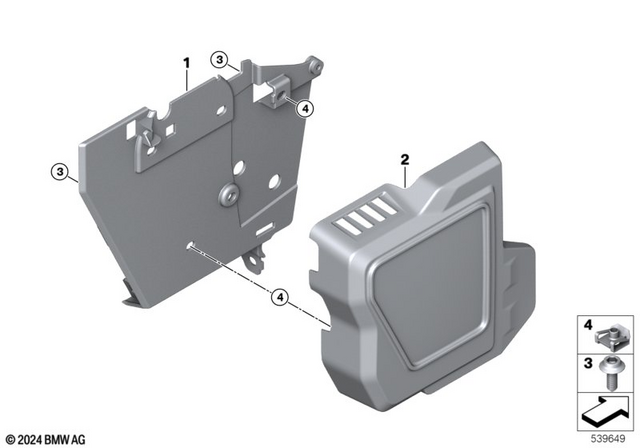 46637914202 - Frame and Mounting Parts: Cover Battery Right - Rohteil/blank for BMW-Motorrad Image