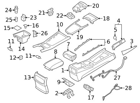 Center Console for 2010 Hyundai Genesis #0