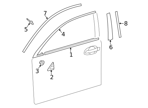 Exterior Trim - Front Door for 2018 Lexus ES350 #0
