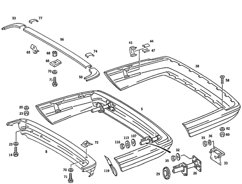 Rear Bumper for 1991 Mercedes-Benz 560SEC #0