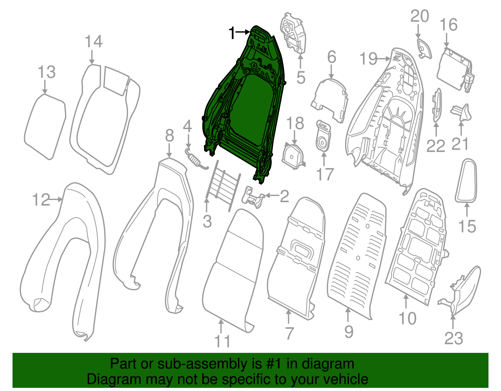 Seat Back Frame - Porsche (9P1-881-045-N)