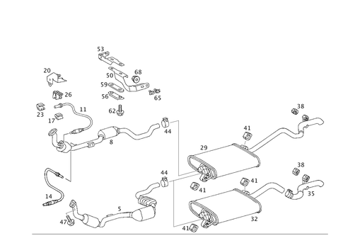 Exhaust System Used on Six-Cylinder Gasoline Vehicles for 2002 Mercedes-Benz ML320 #0