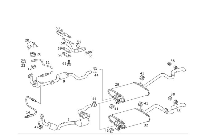 1634908114 - Exhaust System: Catalytic Convert. System for Mercedes-Benz: ML320 Image image