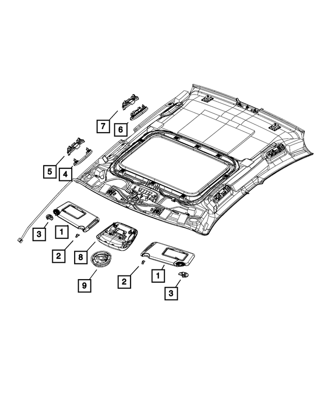 5PJ87DX9AB - : Illuminated Visor, Left for Mopar Image
