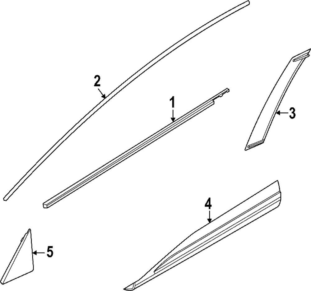 いおり 2022-2025 Nissan Pathfinder Front Door Exterior Belt Molding