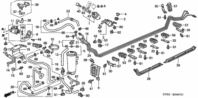Fuel Pipe (2) for 1998 Acura CL #0