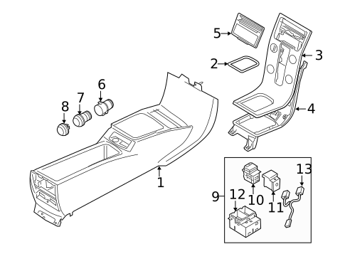 Console for 2010 Volvo S40 #1