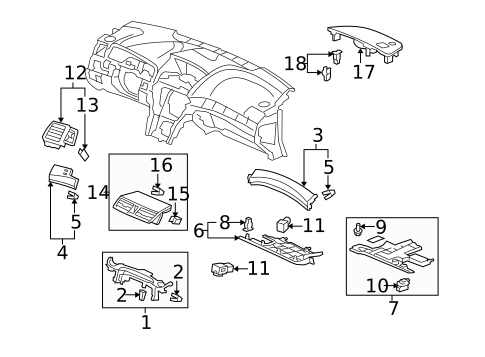 Instrument Panel Components for 2012 Acura TL #0