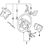 16753649 - Steering: Steering Wheel for Oldsmobile: Silhouette Image