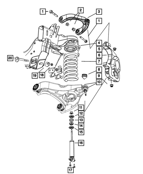 Front Suspension, Strut and Cradle for 2011 Ram 1500 #0