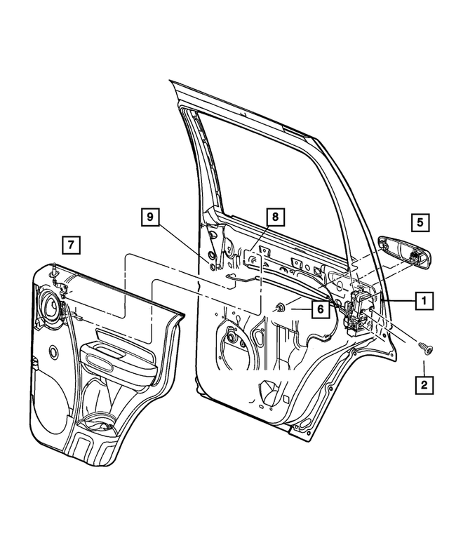 « 55177047AG – Doors and Related Parts : Porte Arrière Loquet, Côté Gauche pour Mopar Image »