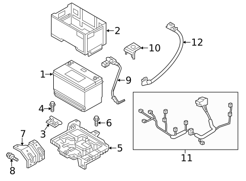 Battery for 2020 Hyundai Santa Fe #0