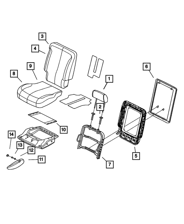 5175268AA - Interior Trim: Second Row Seat Back Frame for Mopar Image image