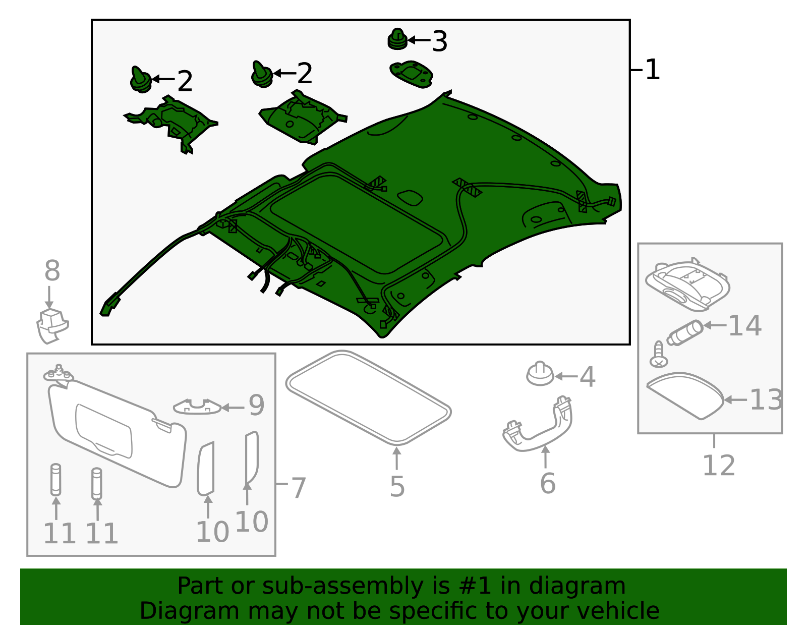 2015-2016 Subaru Legacy Headliner 94425AL03AME | Subaru Online Parts