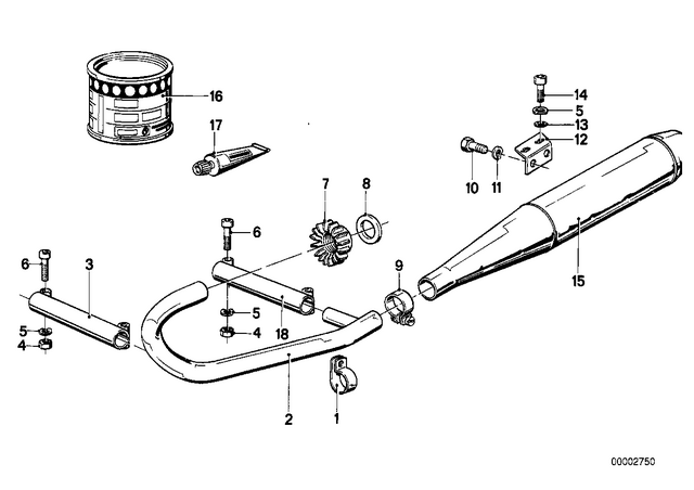 18111337234 - : Transverse Pipe Rear for BMW-Motorrad Image