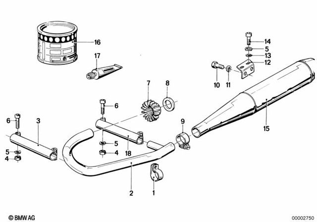 18111337218 - : Exhaust Pipe, Right for BMW-Motorrad Image