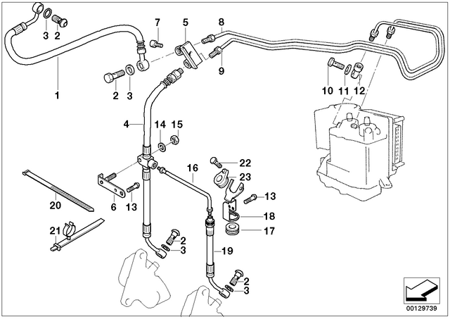 34327651873 - Brakes: Brake Hose - L=440Mm for BMW-Motorrad Image